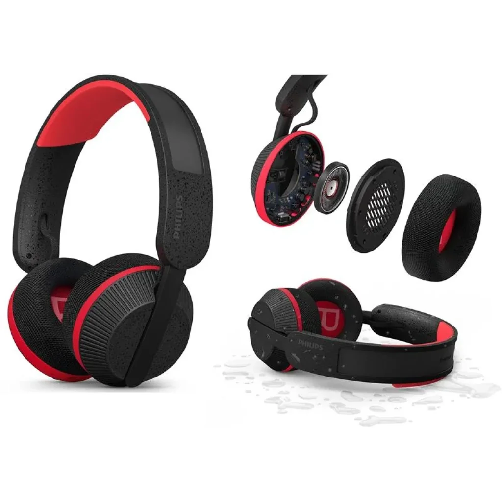 Навушники Over-ear Philips TAA6219 BT 5.4, IP55, Solar Power, SBC, AAC, Wireless, Mic, TAA6219BK/00 UA